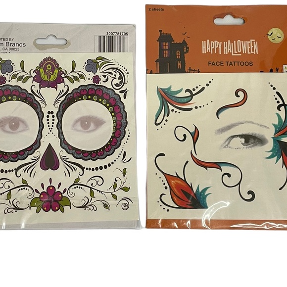 Halloween day of the dead face tattoos (3) temporary tattoos - Picture 2 of 6